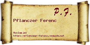 Pflanczer Ferenc névjegykártya