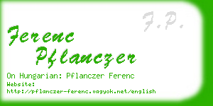 ferenc pflanczer business card